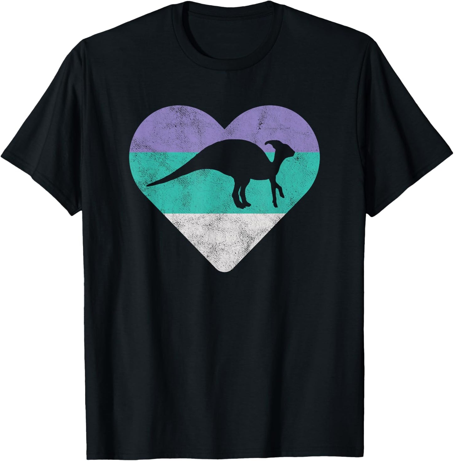 Parasaurolophus Retro Dinosaur Gift or Girls T-Shirt - T-Shirt | Black