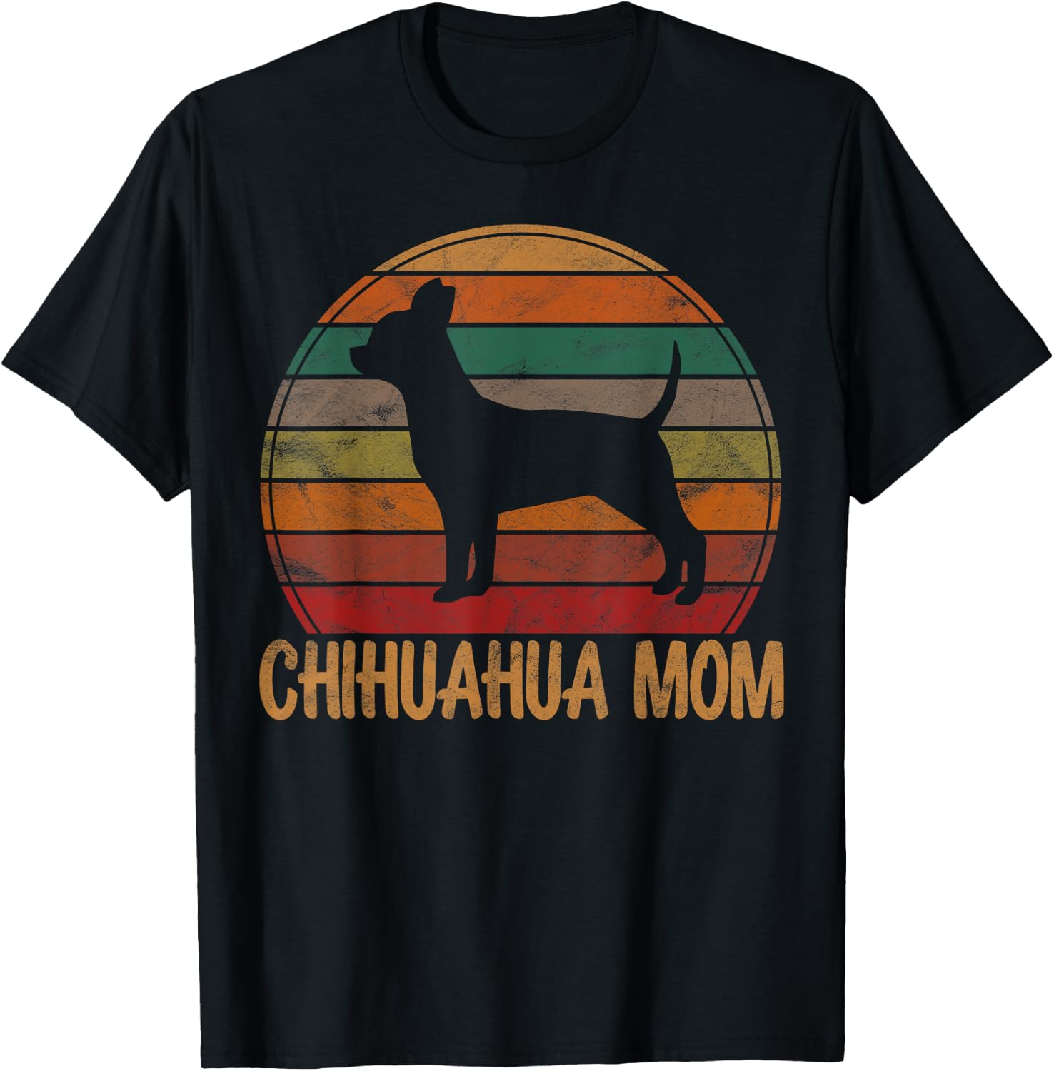 Retro Chihuahua Mom Gift Chi-chi Dog Owner Mother Pet Mama T-Shirt - T-Shirt | Black