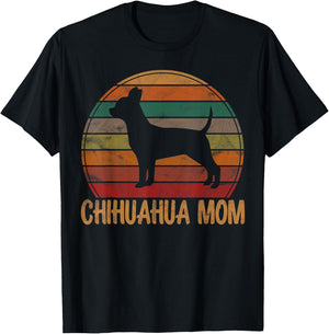 Retro Chihuahua Mom Gift Chi-chi Dog Owner Mother Pet Mama T-Shirt - T-Shirt | Black