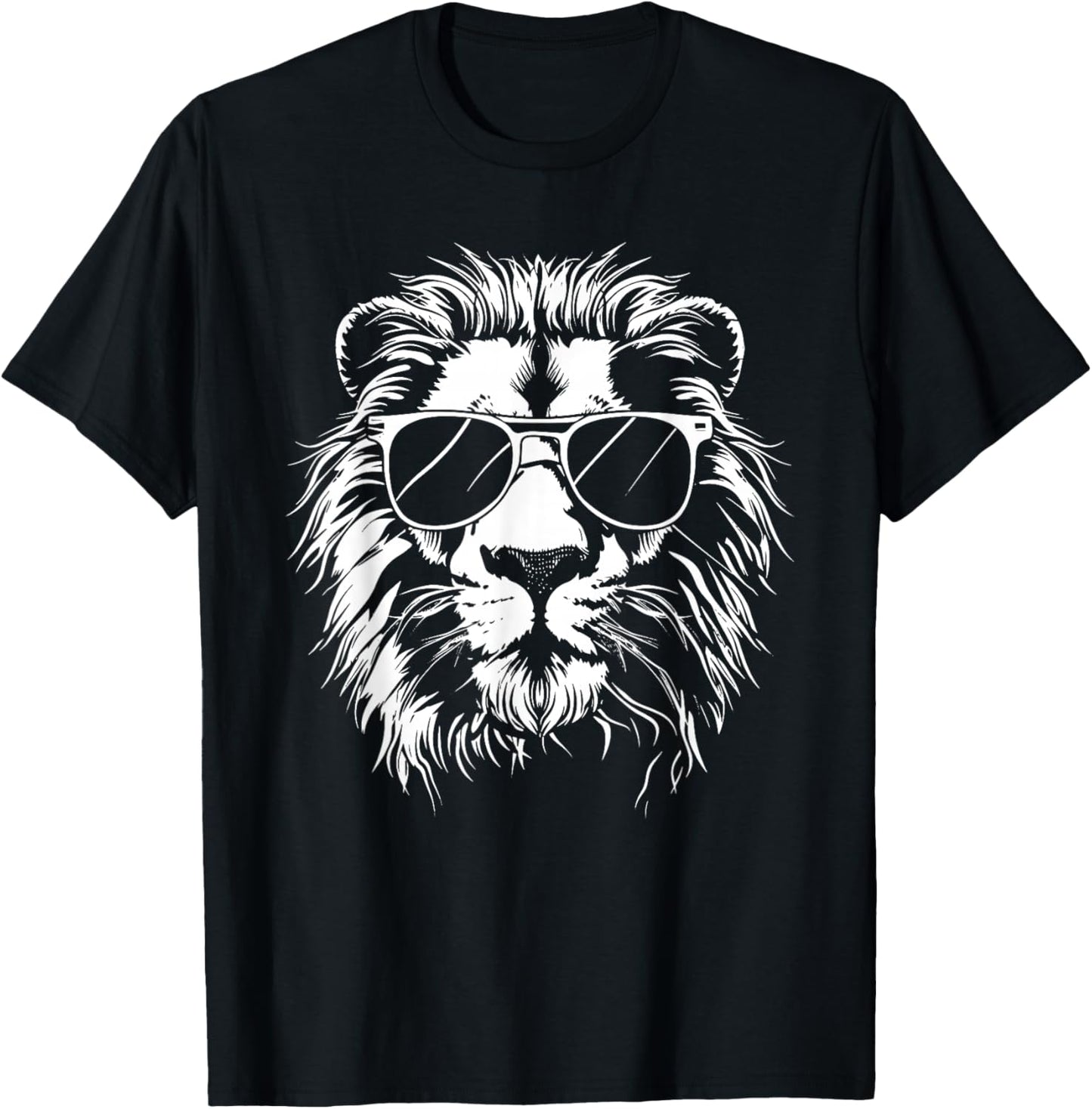 Lion Sunglasses Graphic T-Shirt - T-Shirt | Black