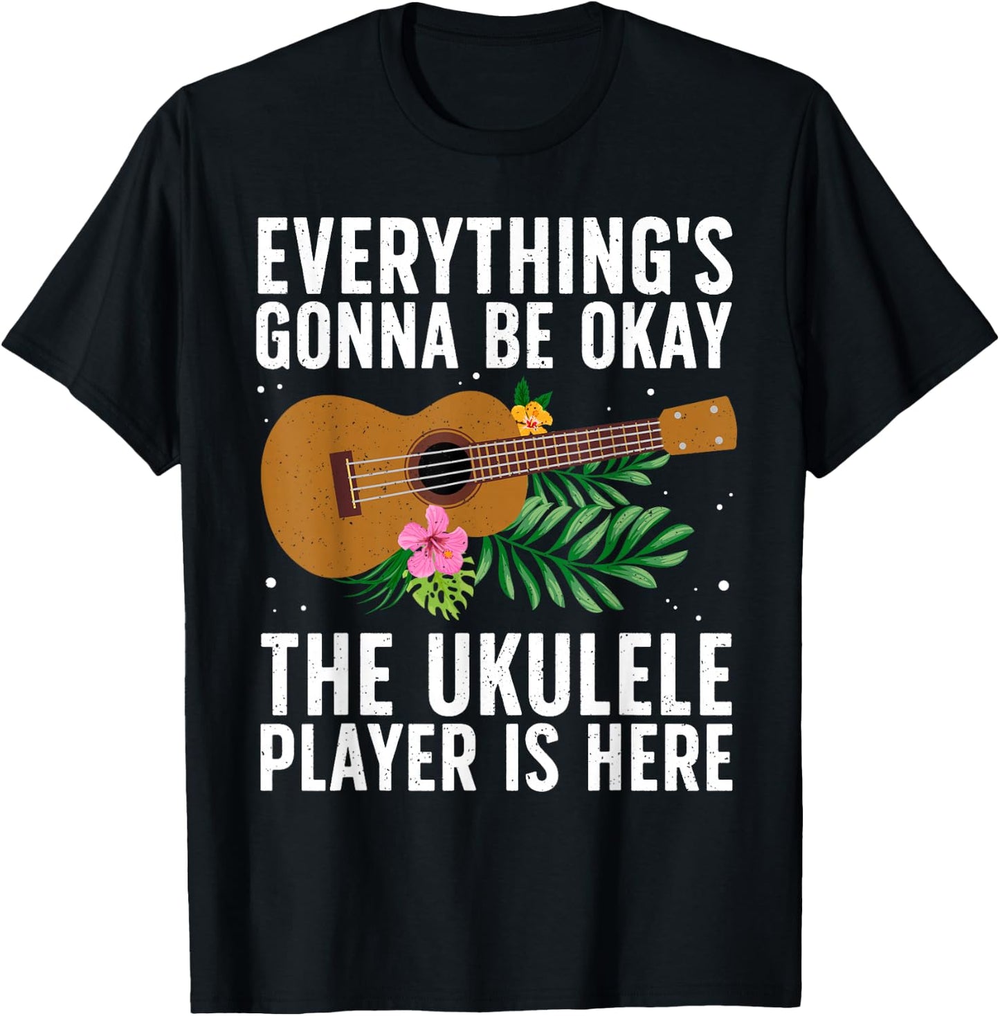 Cool Ukulele Player Art Women Uke Ukulele Lover T-Shirt - T-Shirt | Black