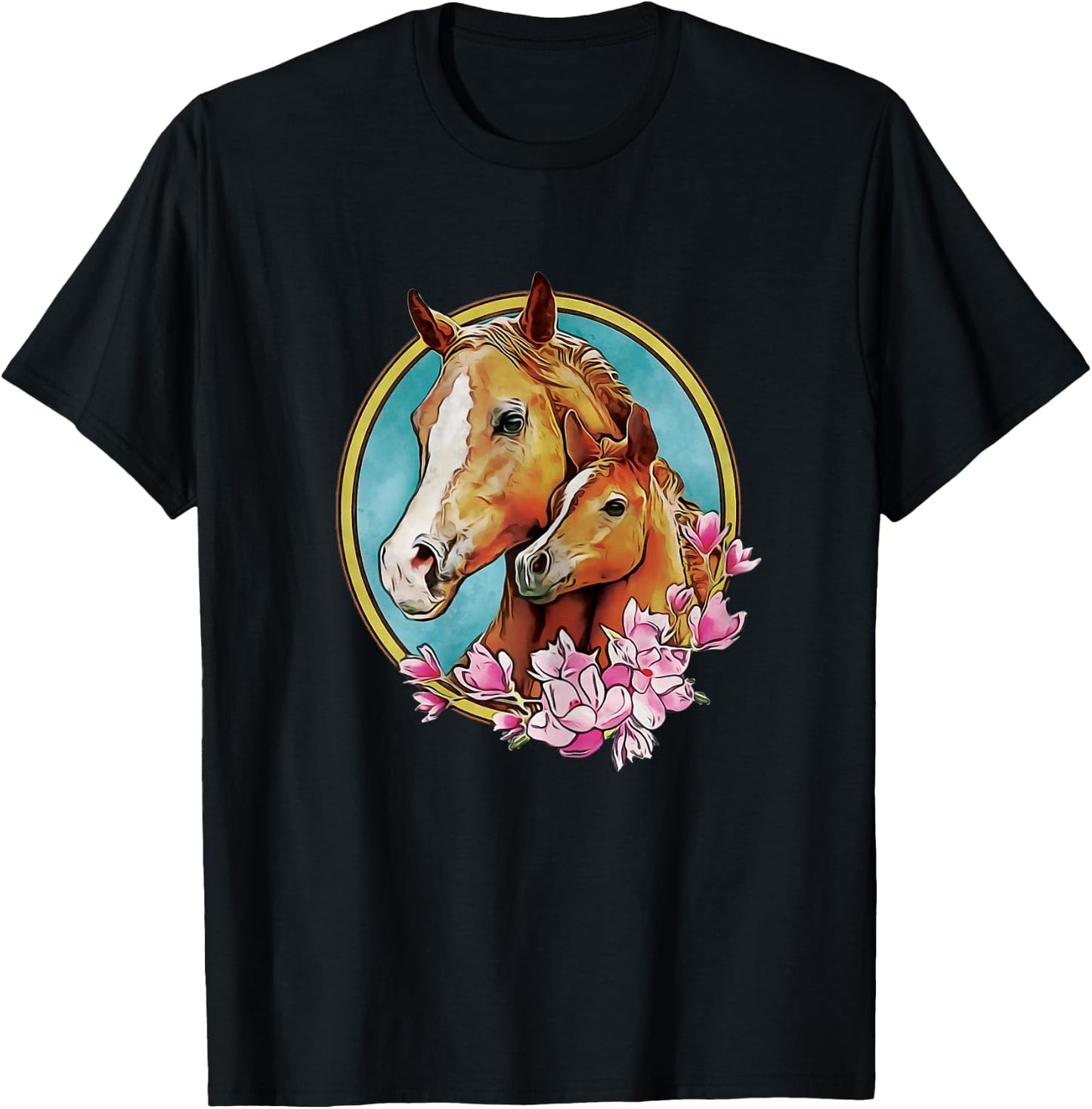 Horses Mom Horse lovers Mother Daughter Horse T-Shirt - T-Shirt | Black