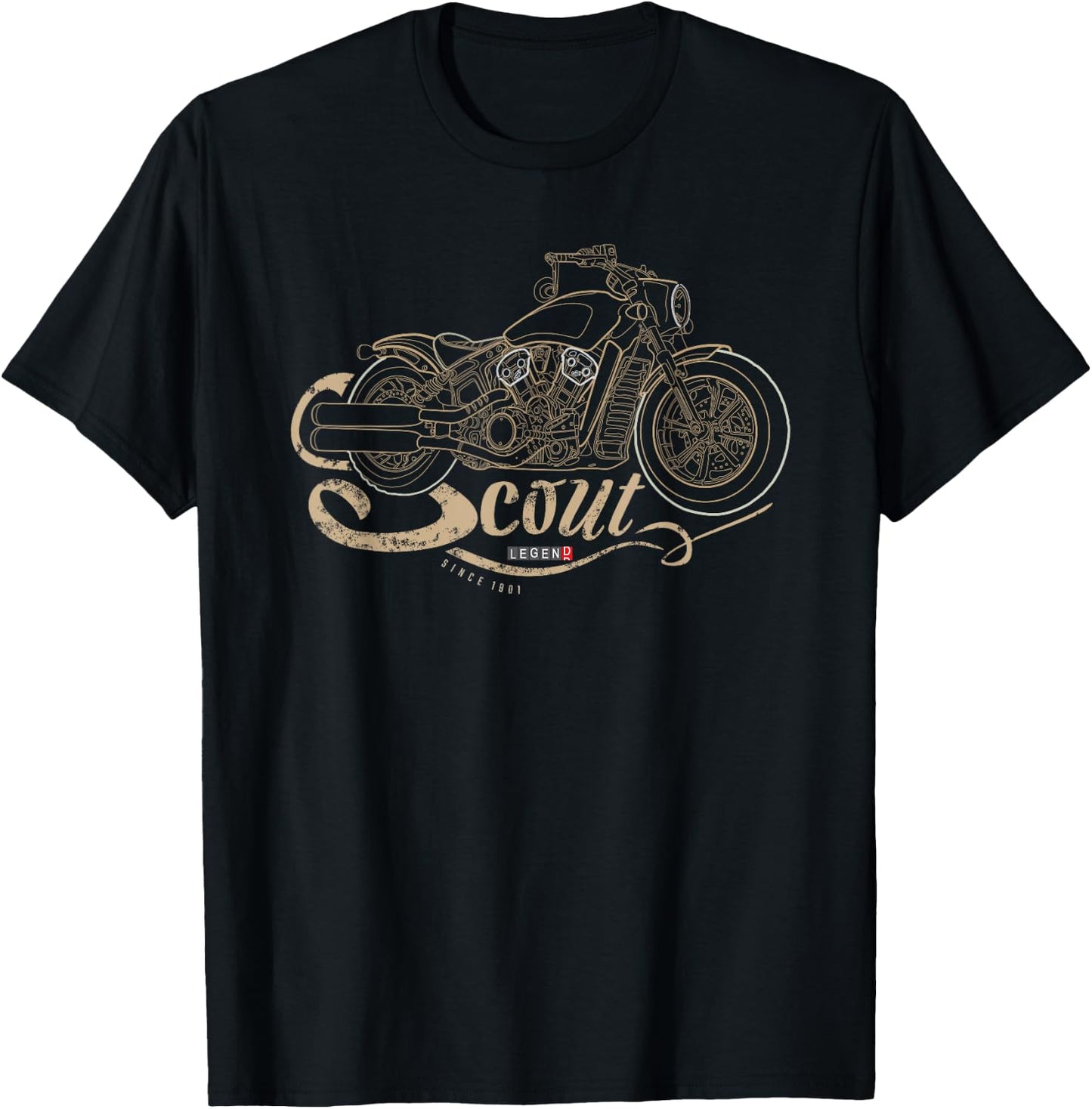 Motorcycle Scout T-Shirt - T-Shirt | Black