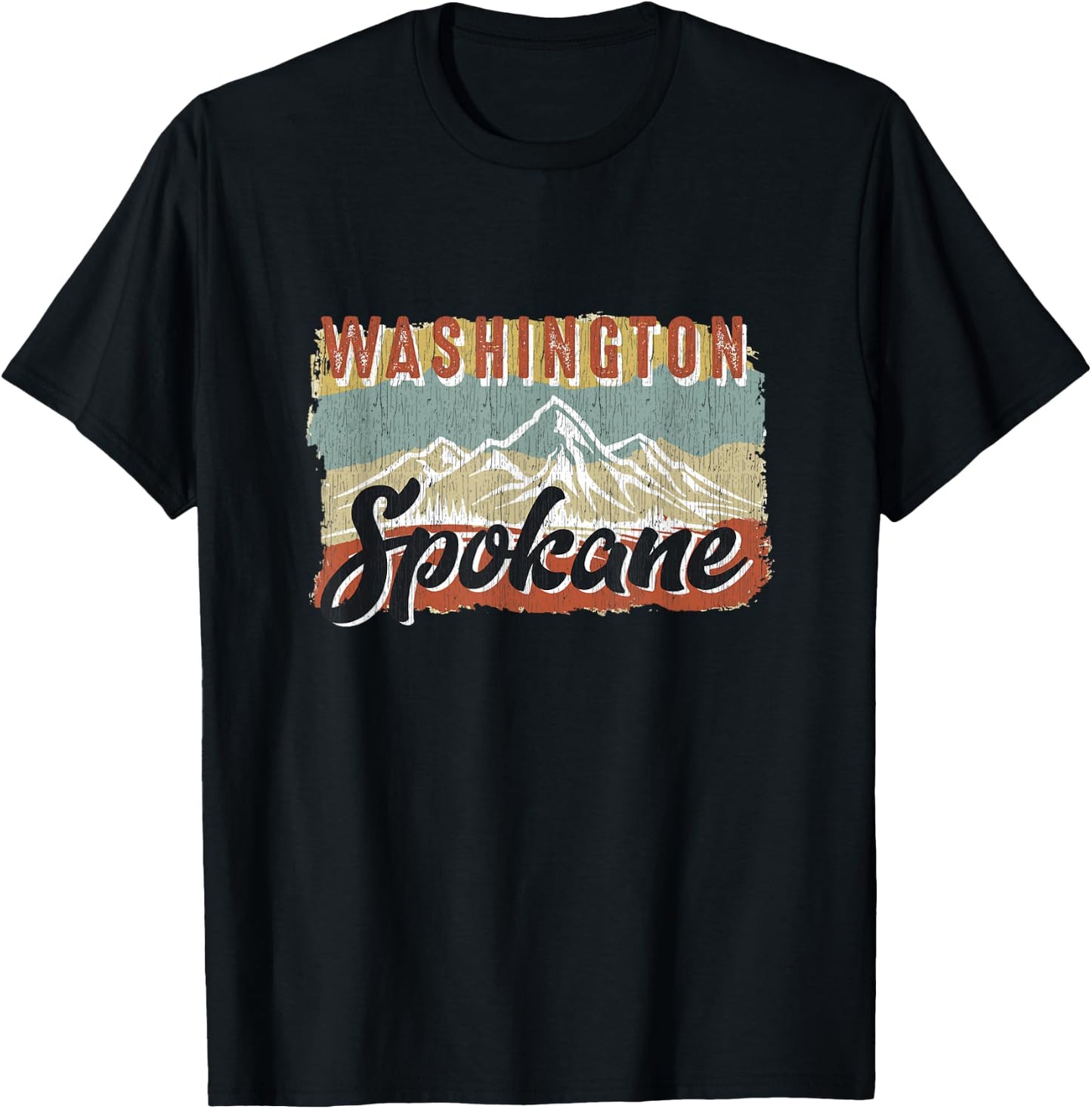 Vintage Spokane Washington T-Shirt - T-Shirt | Black