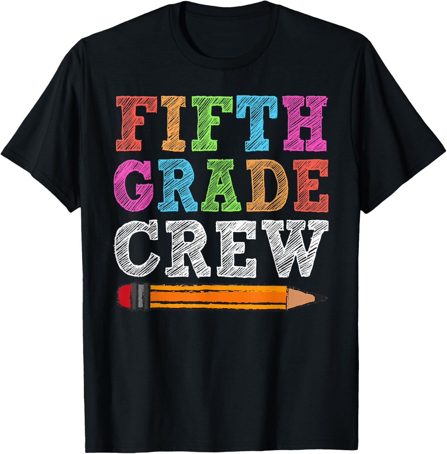 Fifth Grade Crew 5th Grade Gift Back To School T-Shirt - T-Shirt | Black