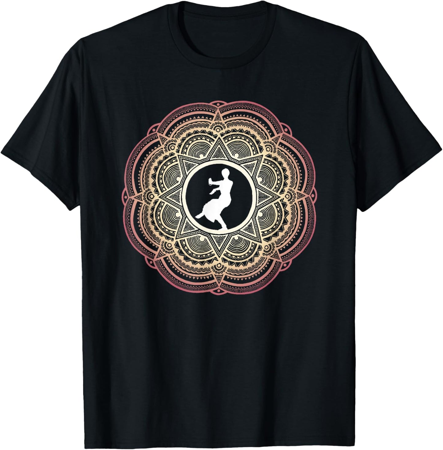 Indian Classical Dance - Mandala Design T-Shirt - T-Shirt | Black