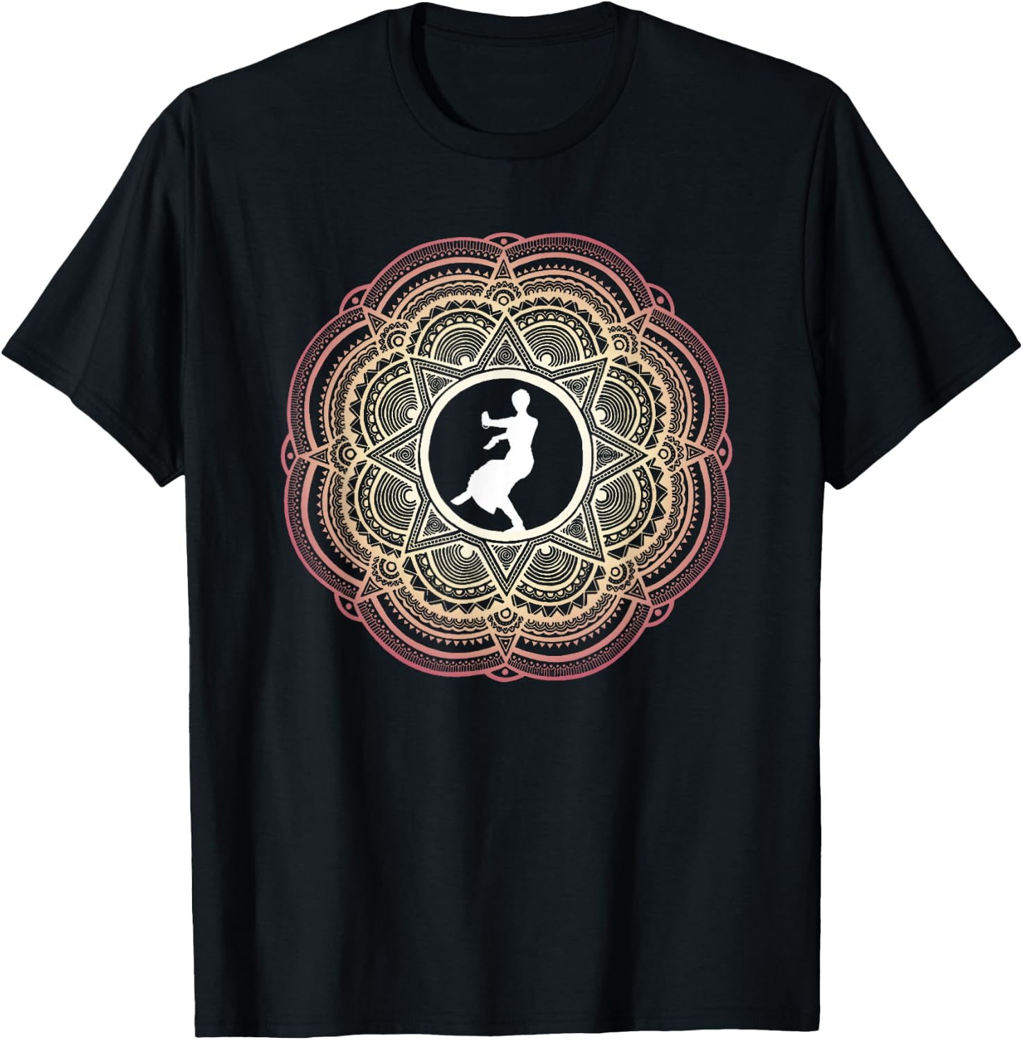 Indian Classical Dance - Mandala Design T-Shirt - T-Shirt | Black