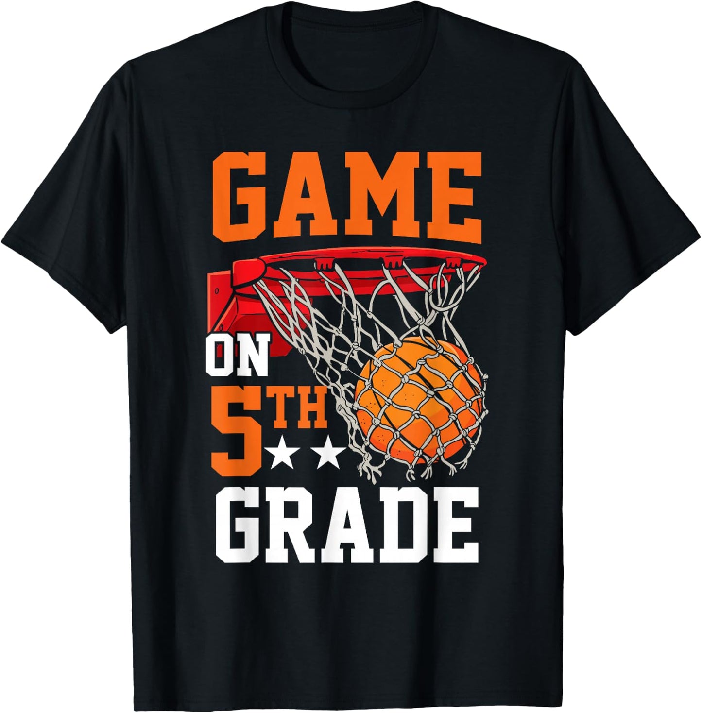 Fifth Grade Game on Basketball Back To School 5th Grade T-Shirt - T-Shirt | Black