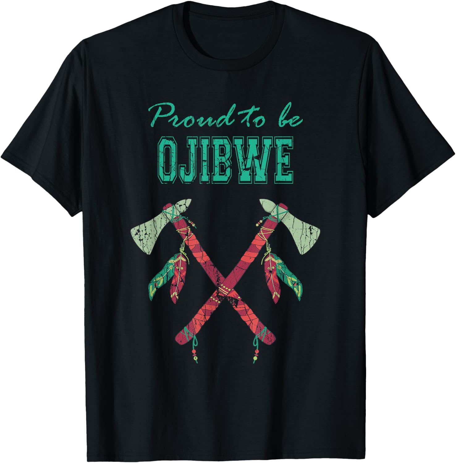Proud To Be Ojibwe Native American Indian Pride T-Shirt - T-Shirt | Black