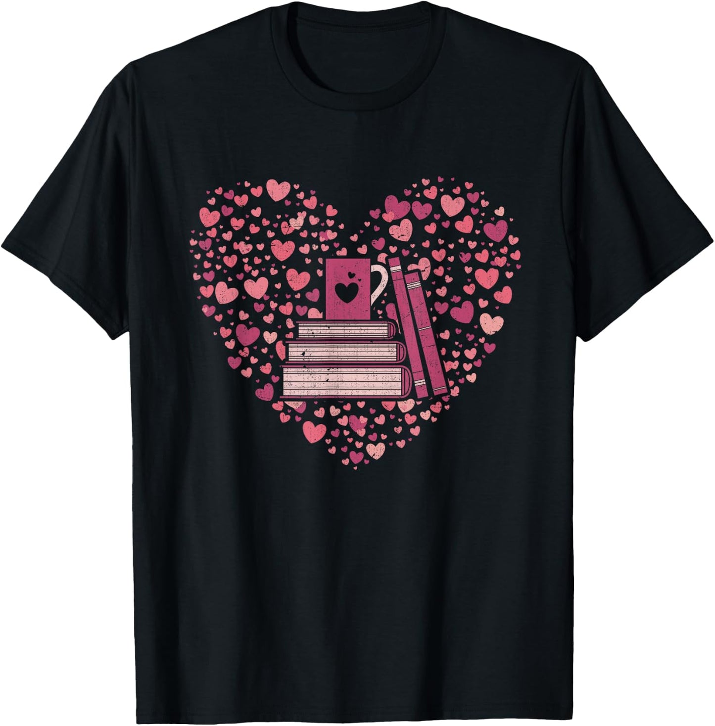 Book Heart Book Reader Gift Bookworm Nerd Love Reading T-Shirt - T-Shirt | Black