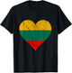 Lithuanian Heart Lithuanian Flag Lithuanian Roots T-Shirt - T-Shirt | Black