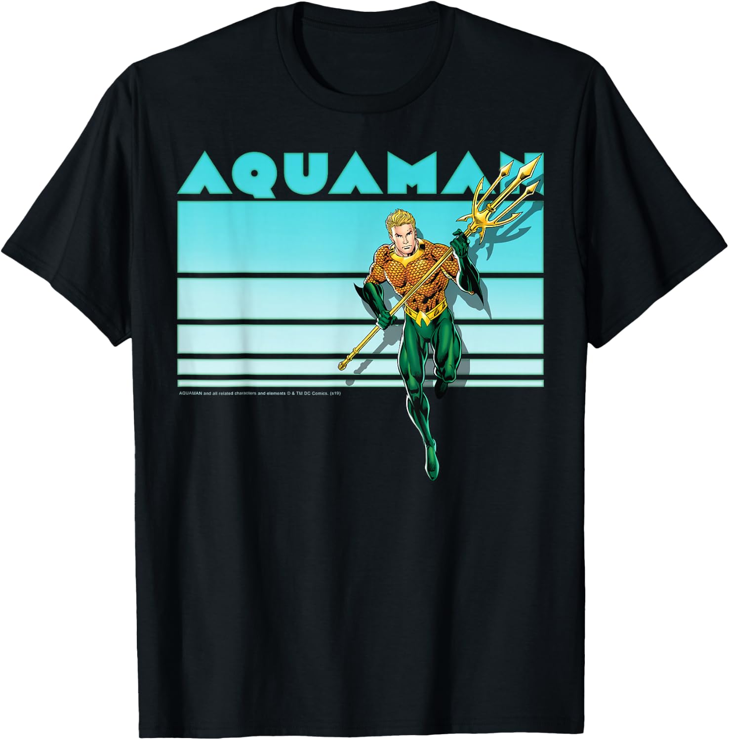 DC Comics Aquaman Vintage Stripes T-Shirt - T-Shirt | Black
