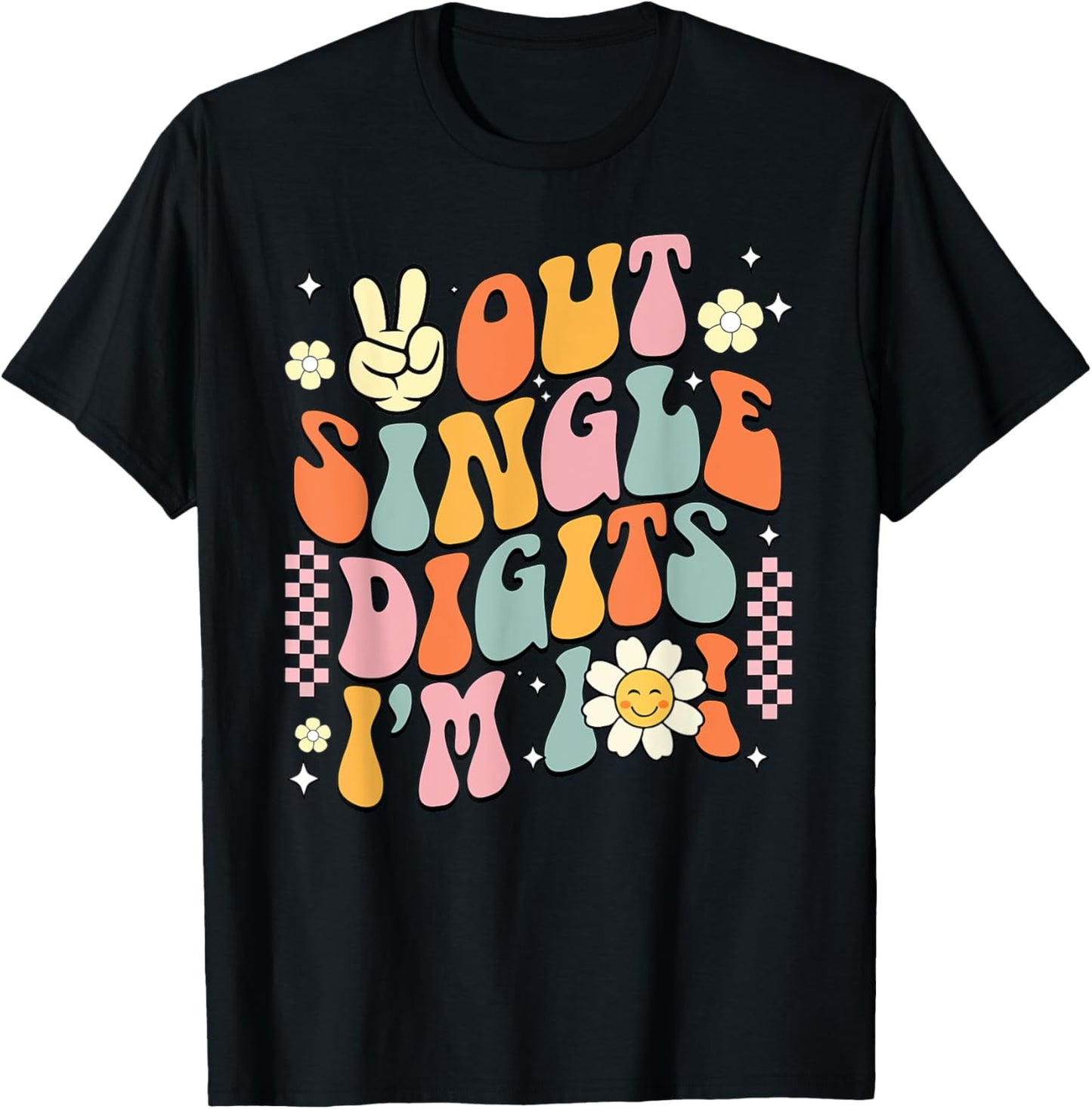 10Th Birthday Peace Out Single Digit Party 10 Year Old T-Shirt - T-Shirt | Black