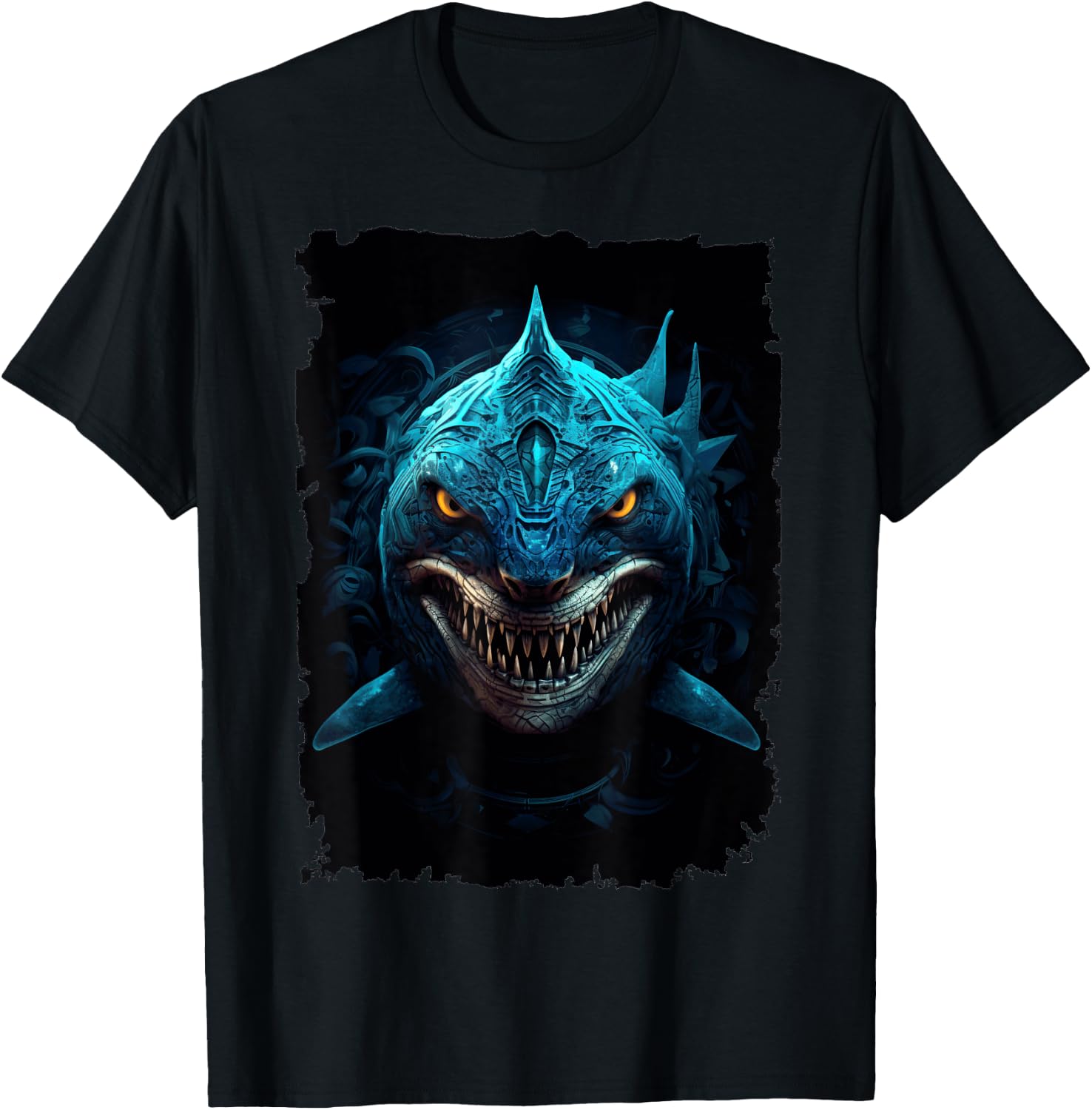 Great White Shark - Surfer Graphic T-Shirt - T-Shirt | Black
