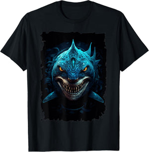 Great White Shark - Surfer Graphic T-Shirt - T-Shirt | Black