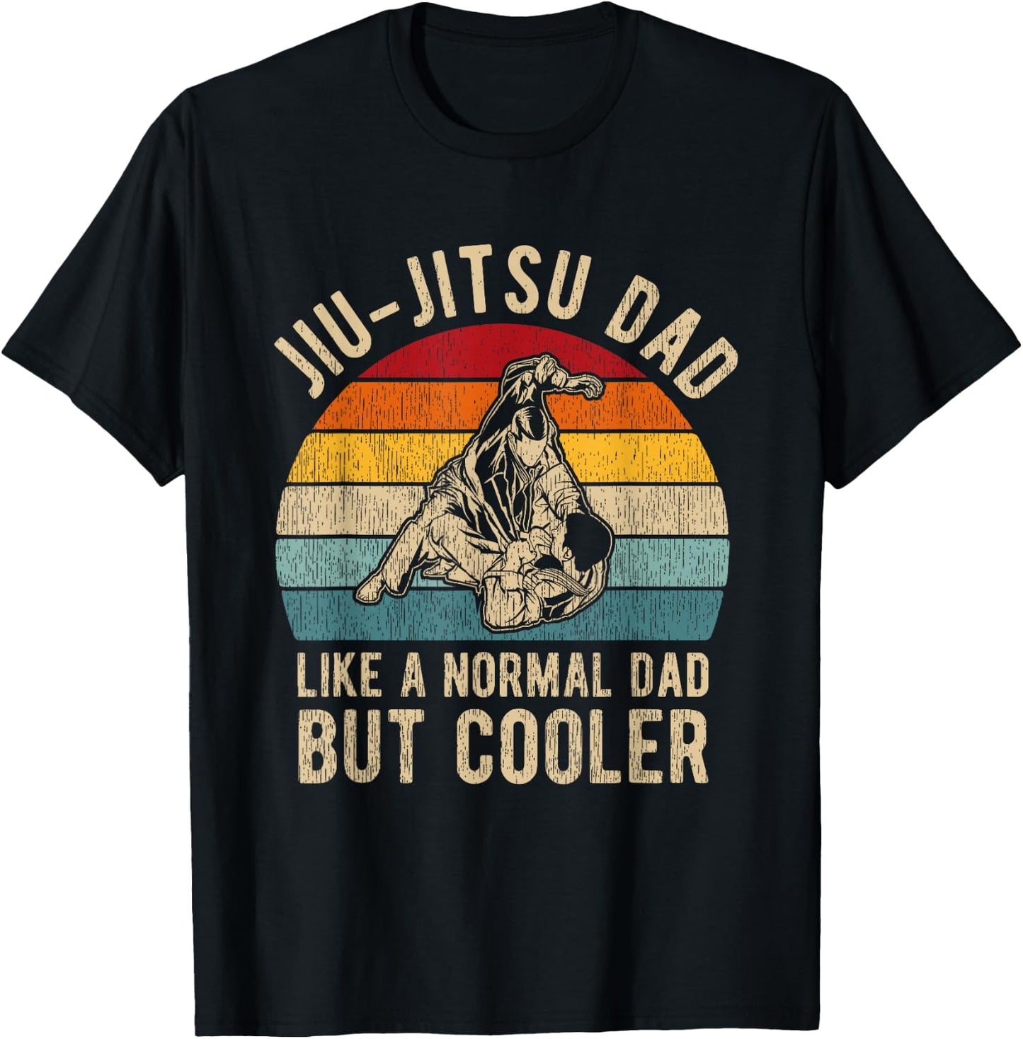 Retro Jiu-Jitsu Dad Shirt BJJ Men Father Vintage T-Shirt - T-Shirt | Black