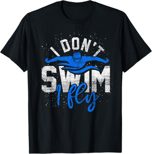 Ich schwimme nicht ich fliege Water Sports Funny Swimming T-Shirt - T-Shirt | Black