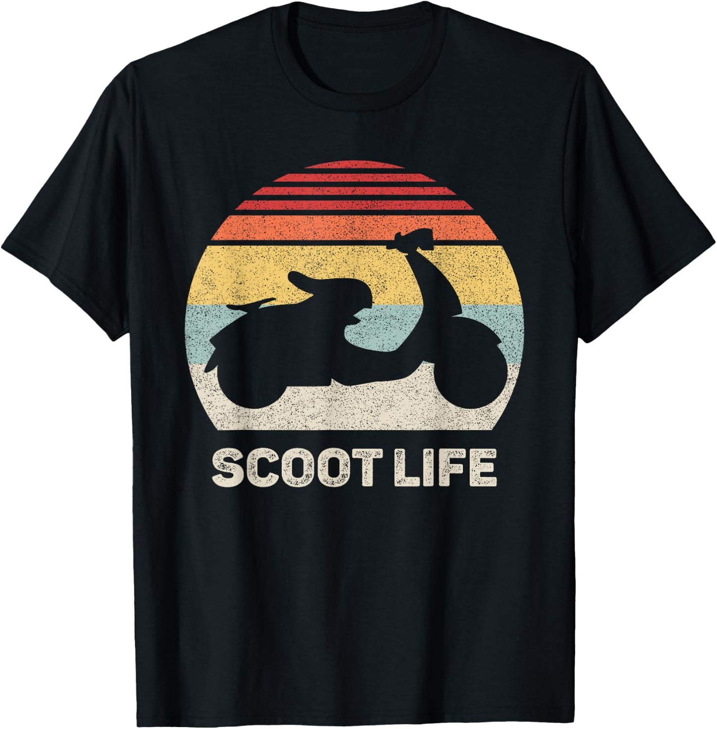 Retro Scoot Life Scooter Shirt Funny Vintage Moped T-Shirt - T-Shirt | Black