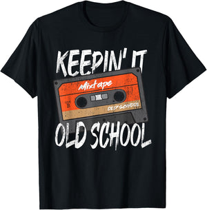 Old School Hip Hop 80s 90s Vintage Mixtape Cassette Tape T-Shirt - T-Shirt | Black