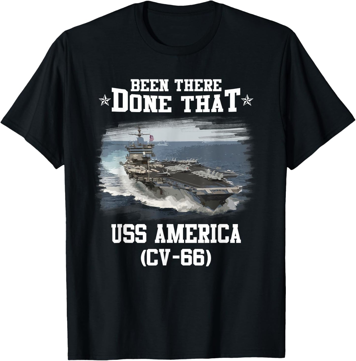 USS America CV-66 Veterans Day Father Day Gift T-Shirt - T-Shirt | Black