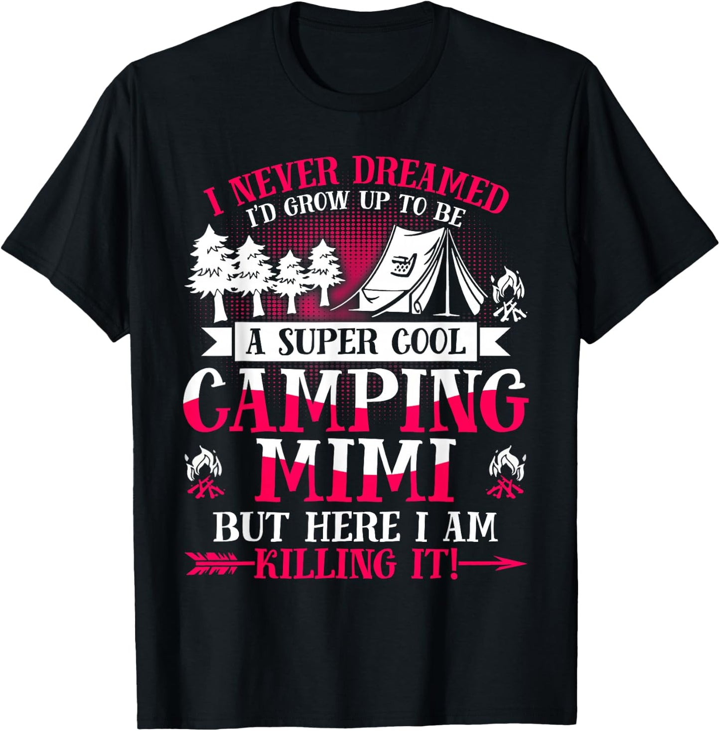 Camping Mimi Supper Cool Mimi Summer Holiday T-Shirt - T-Shirt | Black
