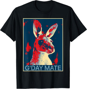 Australia G'Day Mate Shirt Funny Kangaroo Australian Symbol T-Shirt - T-Shirt | Black