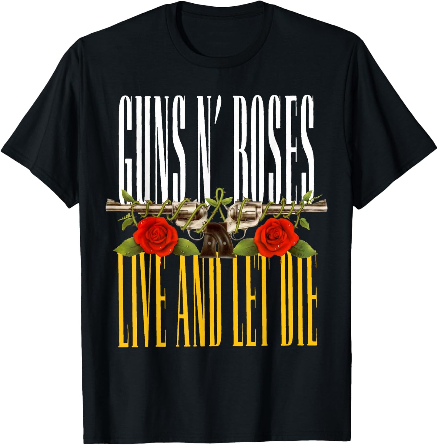 Official Guns N' Roses Live and Let Die T-Shirt - T-Shirt | Black