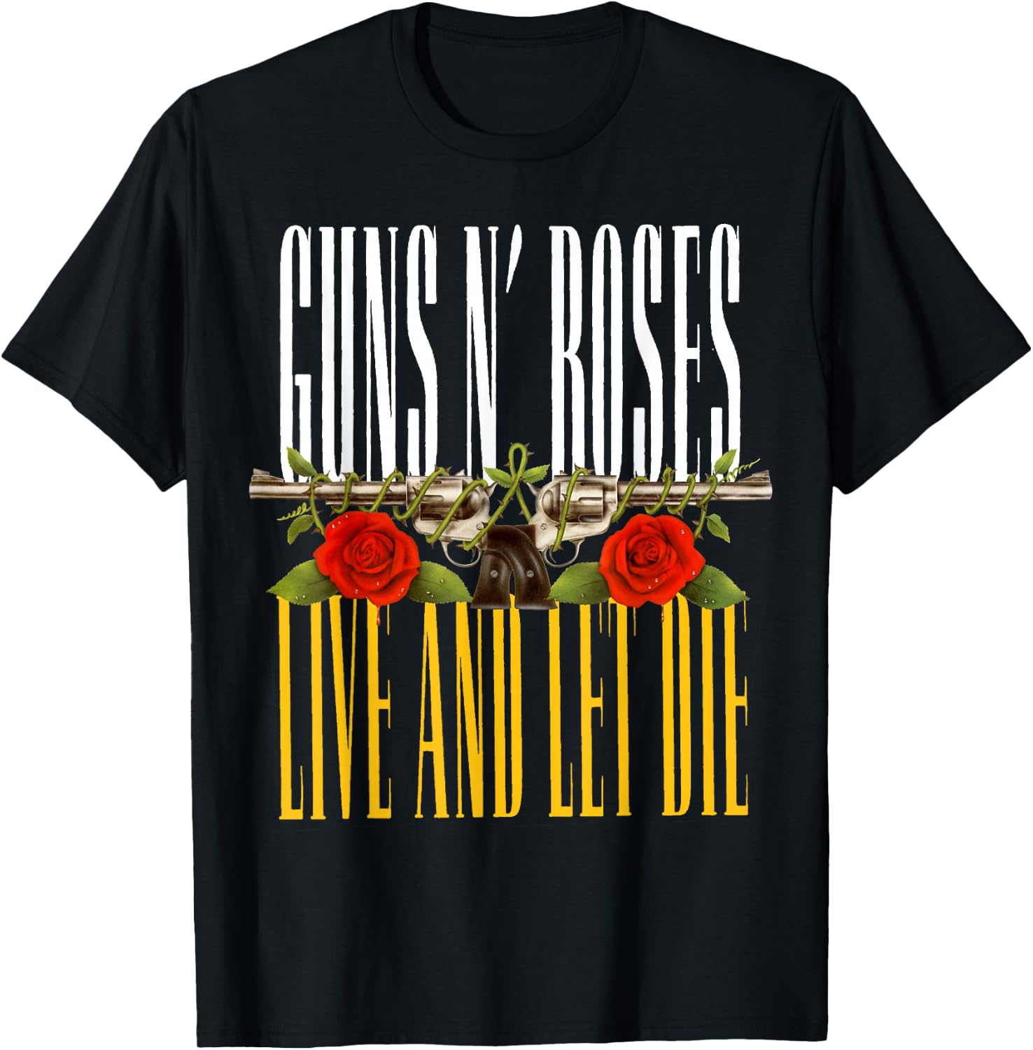 Official Guns N' Roses Live and Let Die T-Shirt - T-Shirt | Black