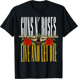 Official Guns N' Roses Live and Let Die T-Shirt - T-Shirt | Black