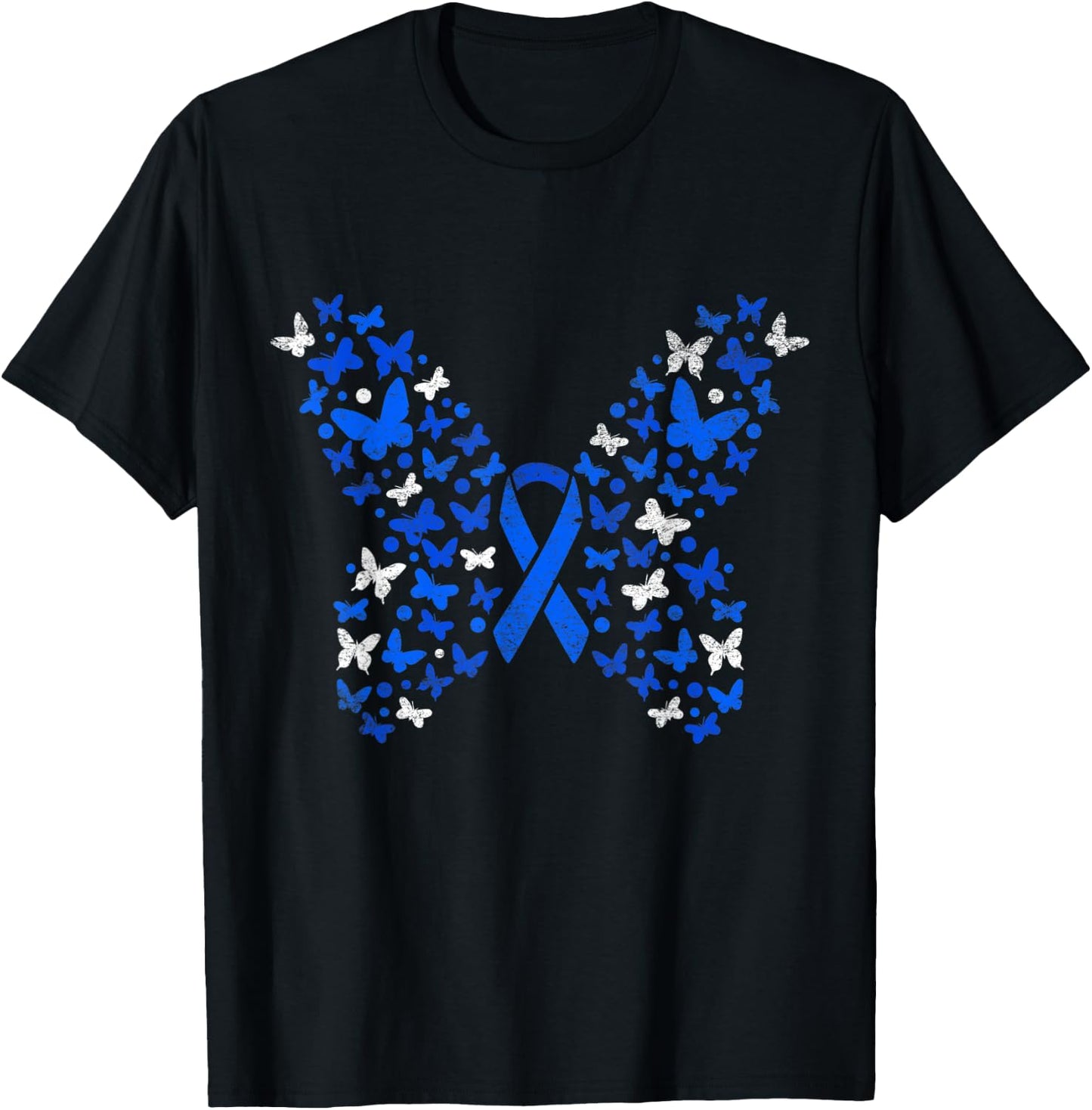 Butterfly Colorectal Cancer Awareness T-Shirt - T-Shirt | Black