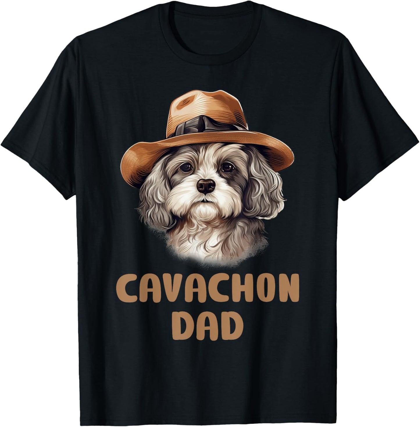 Cute Cavachon Dad Dog Lovers Gift Funny Puppy Cavachon Owner Men Women Kids T-Shirt - T-Shirt | Black