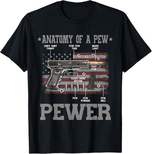 Anatomy Of A Pew Pewer Gun Weapon Ammo Gift Amendment Saying T-Shirt - T-Shirt | Black