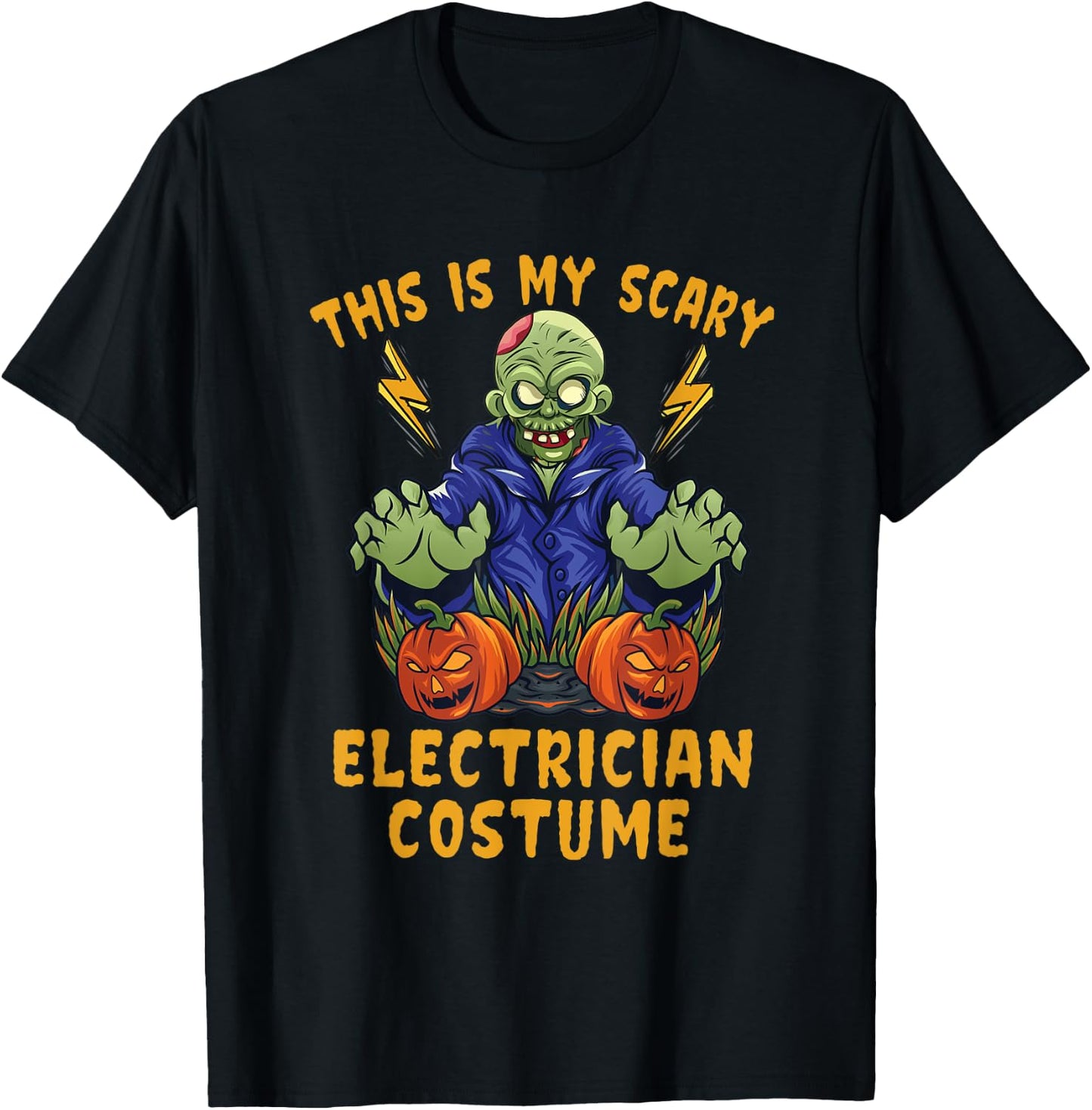 This Is My Scary Electrician Costume Zombie Gift T-Shirt - T-Shirt | Black