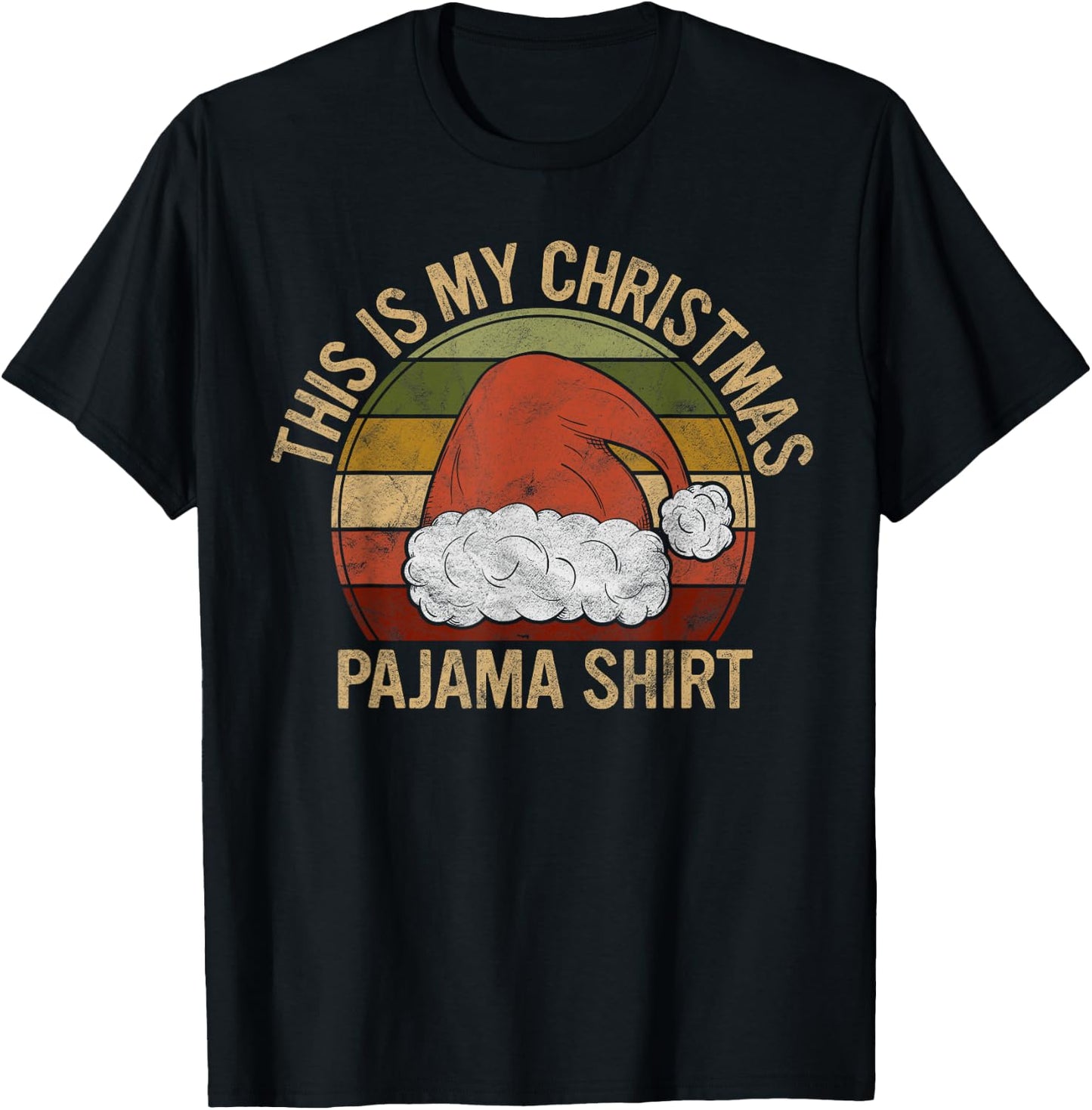 This Is My Christmas Pajama Shirt Gift Funny Xmas Costume T-Shirt - T-Shirt | Black