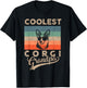 Coolest Corgi Grandpa Gifts Funny Dog Grandpa Retro T-Shirt - T-Shirt | Black