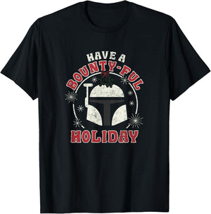 Star Wars Christmas Boba Fett Have A Bounty-Ful Holiday T-Shirt - T-Shirt | Black