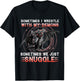 Sometimes I Wrestle With My Demons We Just Snuggle Dragons T-Shirt - T-Shirt | Black