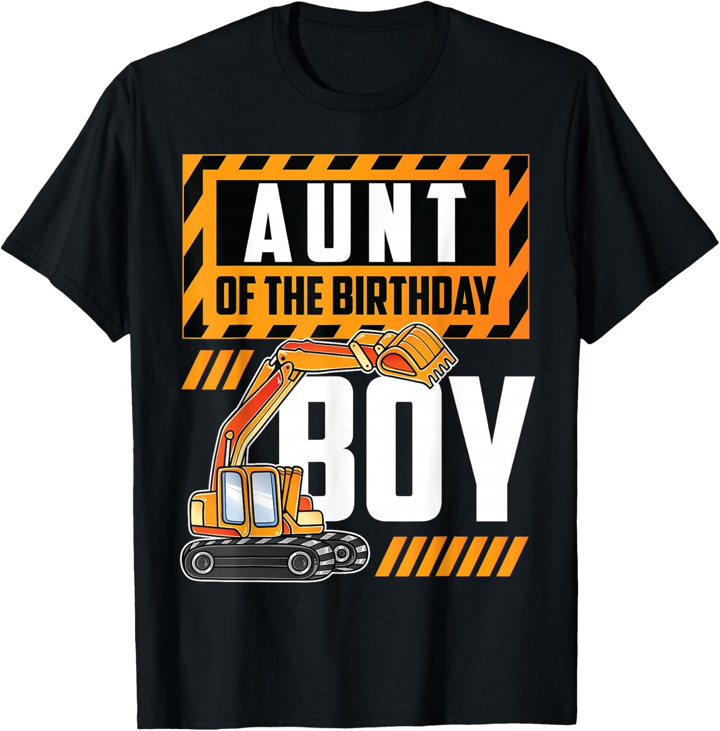 vehicle construction excavator Aunt of the Birthday Boy T-Shirt - T-Shirt | Black