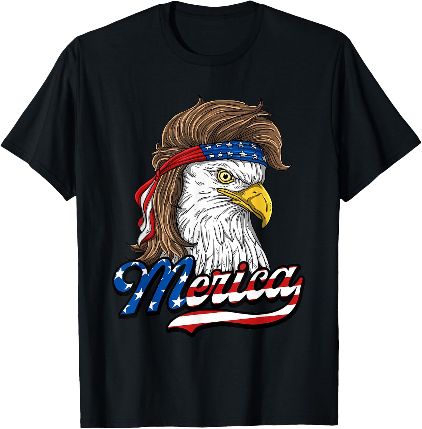 Merica - Patriotic USA Eagle of Freedom - 4th of July Small T-Shirt - T-Shirt | Black