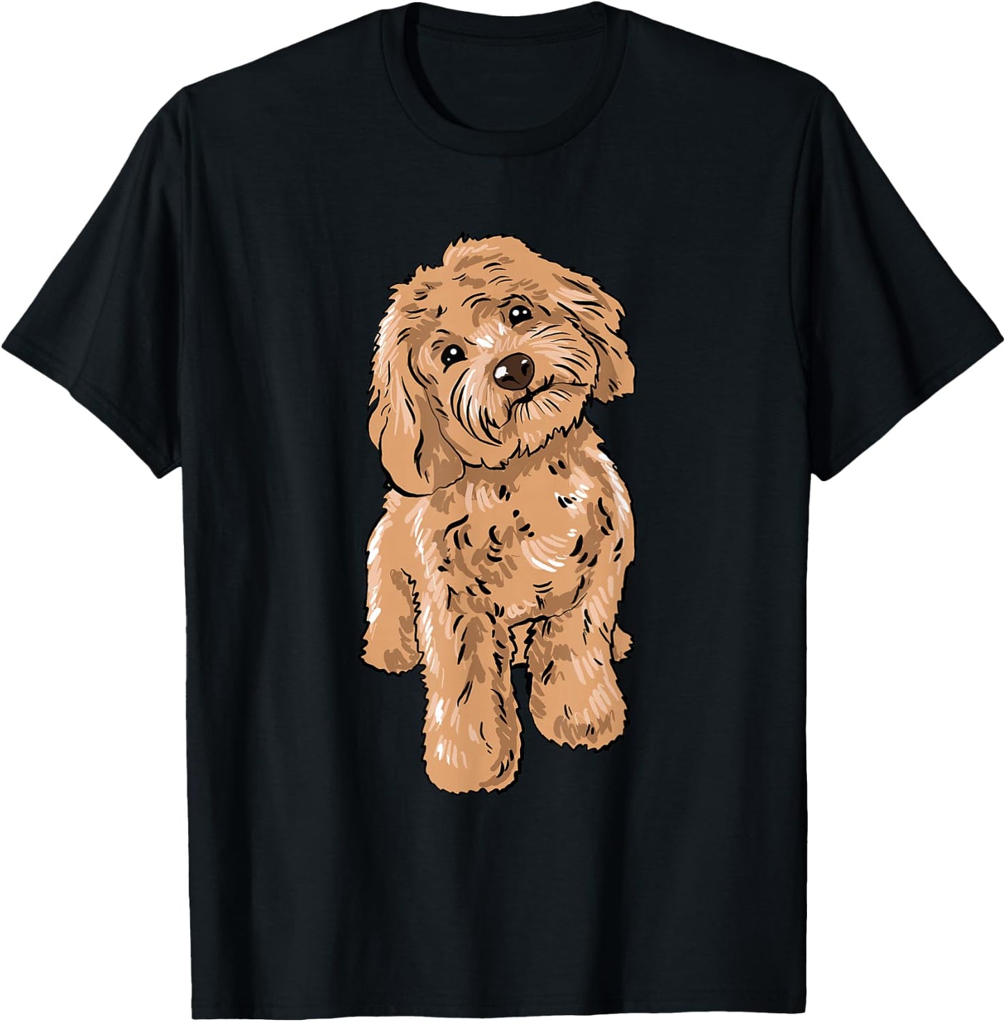 Cute Cockapoo Dog Illustration Cockapoo Owner Love T-Shirt - T-Shirt | Black