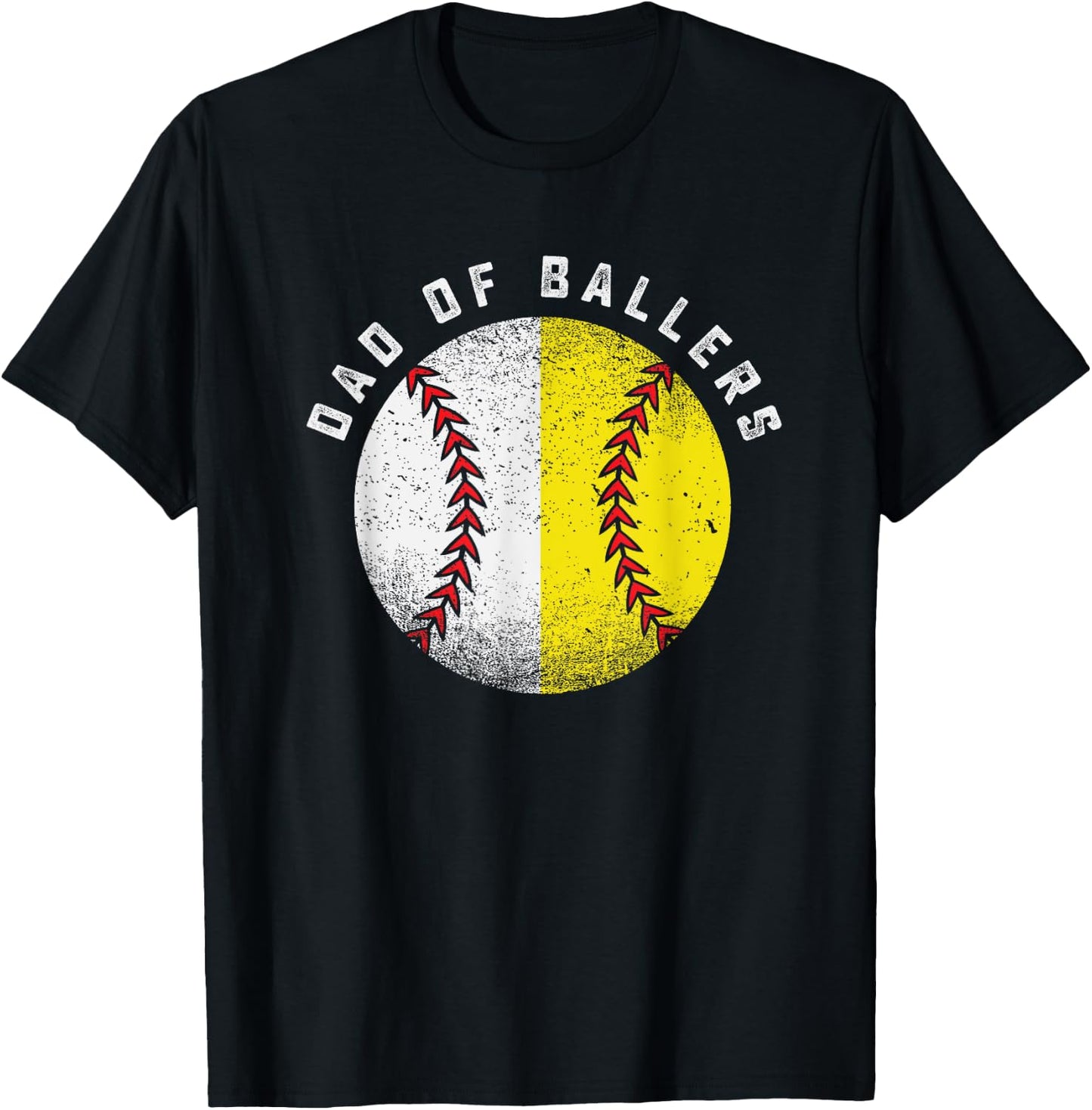Dad Of Ballers Gift Baseball Softball ball Youth League T-Shirt - T-Shirt | Black