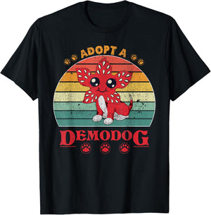 Adopt a demodog funny dog lovers T-Shirt - T-Shirt | Black