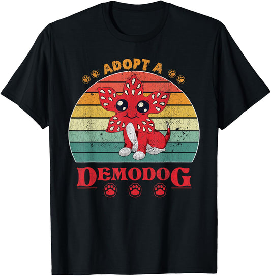 Adopt a demodog funny dog lovers T-Shirt - T-Shirt | Black