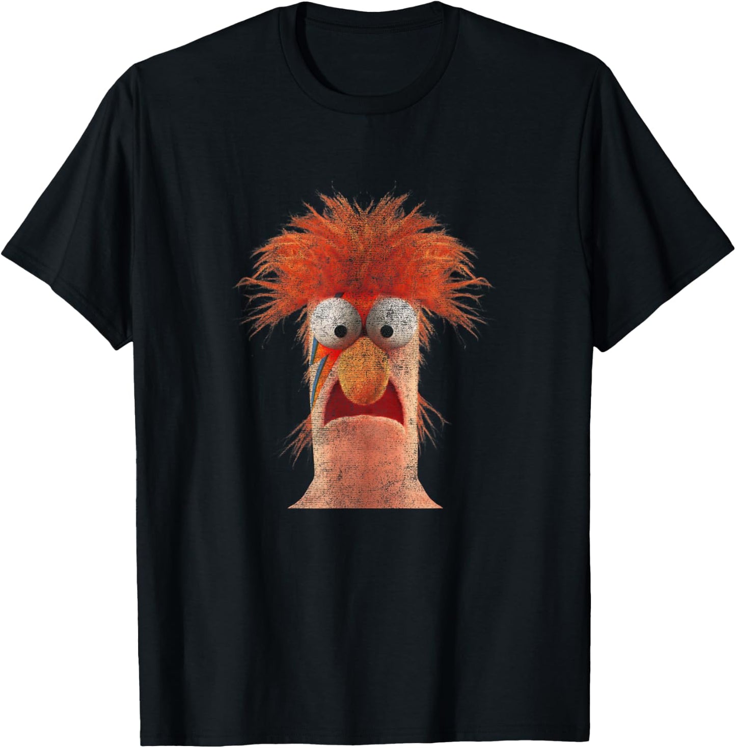 Disney The Muppets Rockstar Beaker Distressed Big Face T-Shirt - T-Shirt | Black
