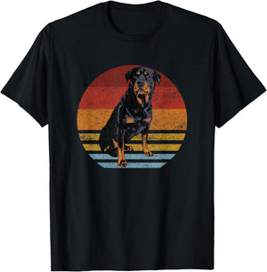 Rottweiler Dog-s Retro Style - Rottie Cool Cute Pet Doglover T-Shirt - T-Shirt | Black