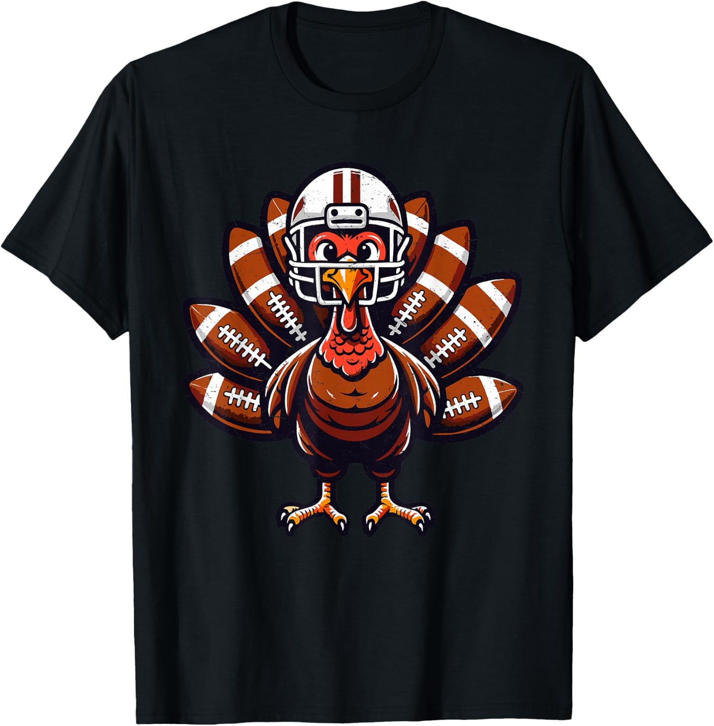 Baby Turkey Football Player Toddler Boys Kids Thanksgiving T-Shirt - T-Shirt | Black