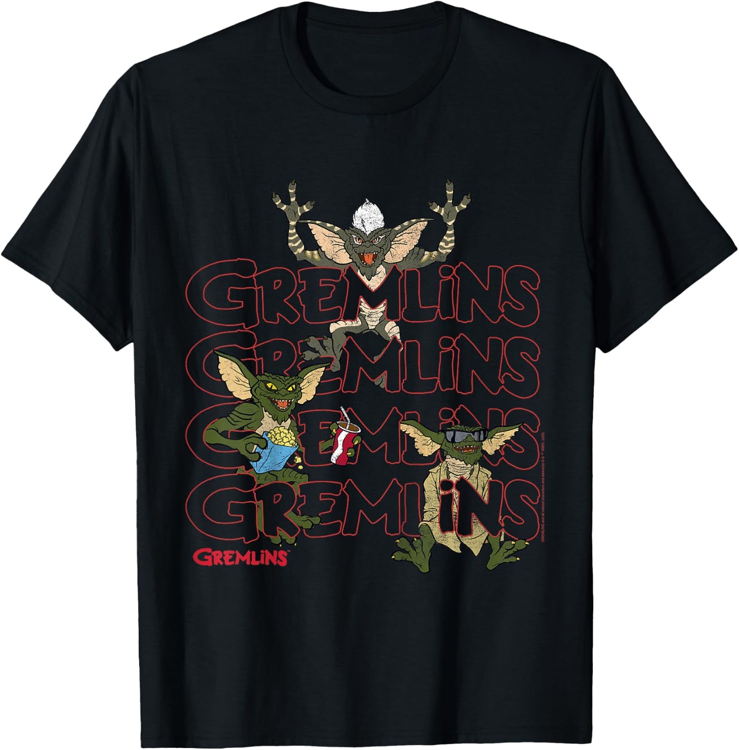 Kids Gremlins Text Stack T-Shirt - T-Shirt | Black