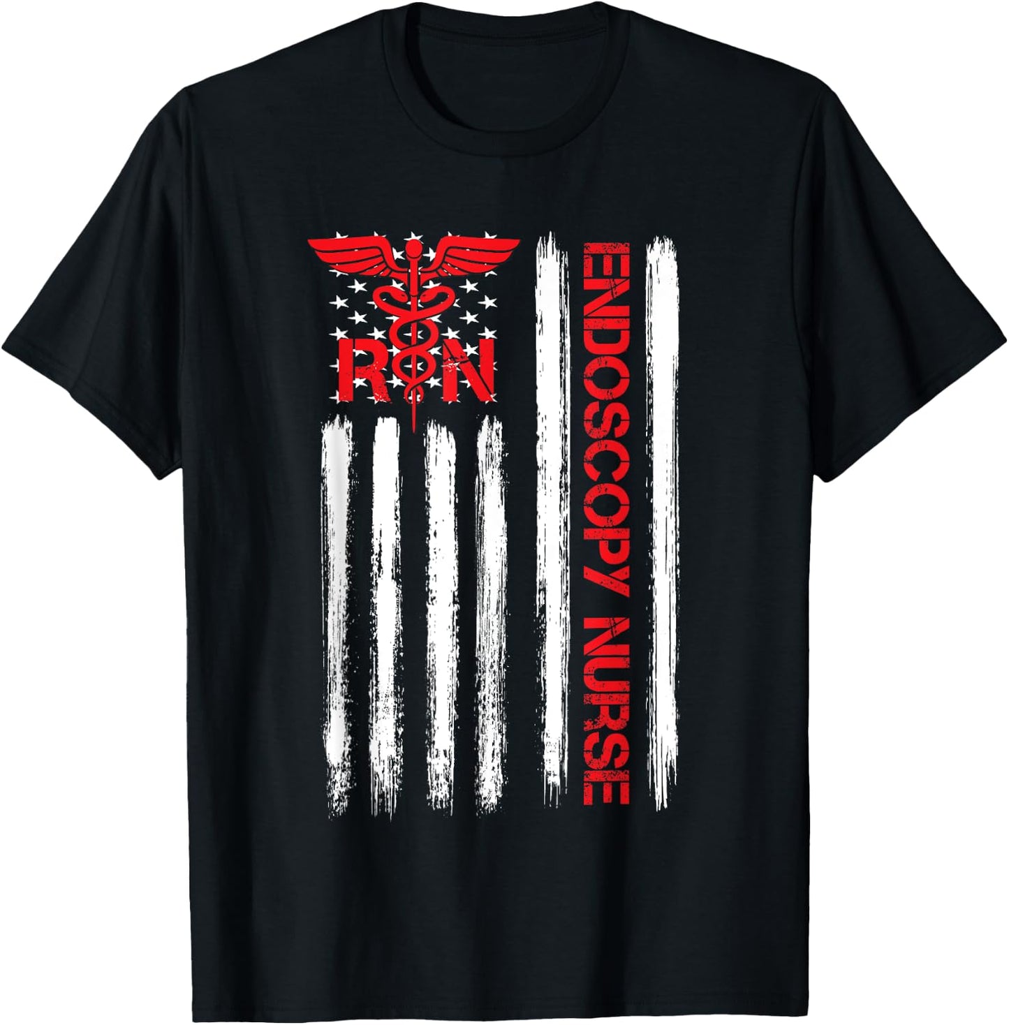 American Flag RN Endoscopy Nurse Gastroenterologist GI T-Shirt - T-Shirt | Black