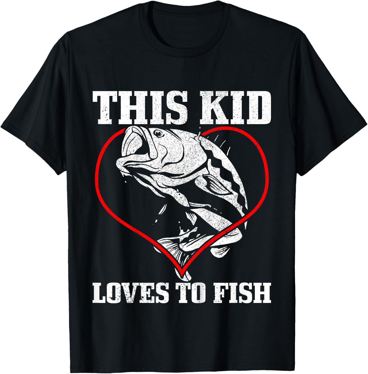 This Kid Loves To Fish Bass Fishing Fisherman T-Shirt - T-Shirt | Black