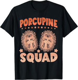 Funny Porcupine Squad Humor Porcupine Women Kids T-Shirt - T-Shirt | Black